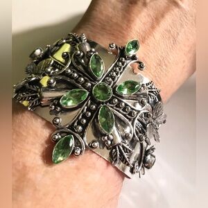 Peridot 925 Sterling Silver Cuff Bracelet